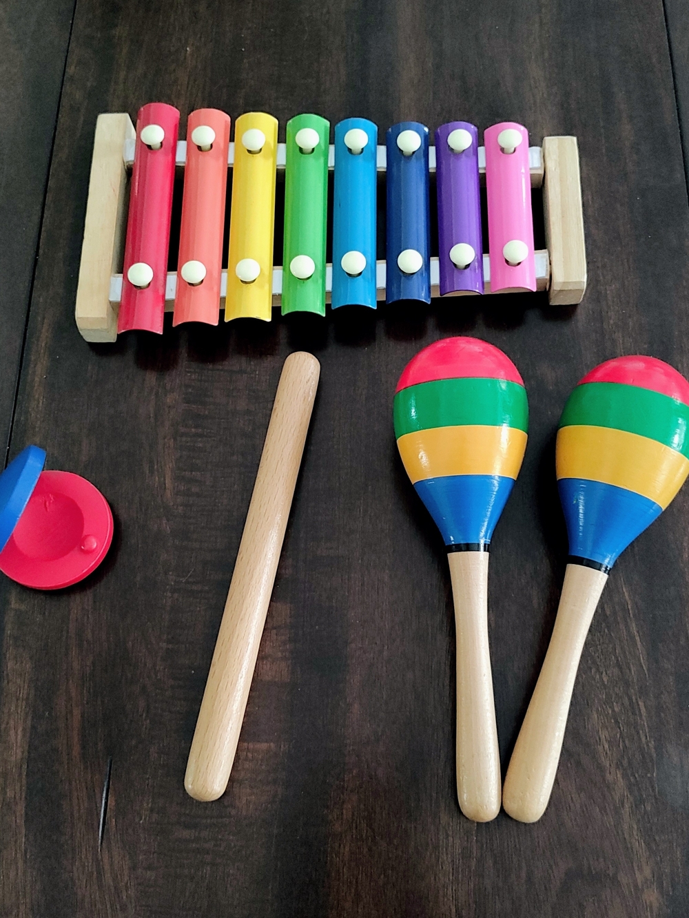 Colorful Rainbow Xylophone & Maracas Music Set for Kids